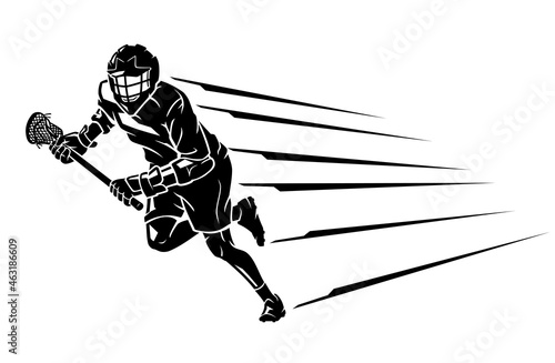 Lacrosse Team Sport, Fast Lunging Player
