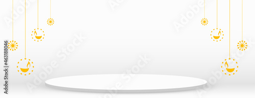 white diwali podium web banner design