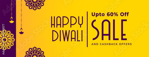happy diwali festival sale banner design