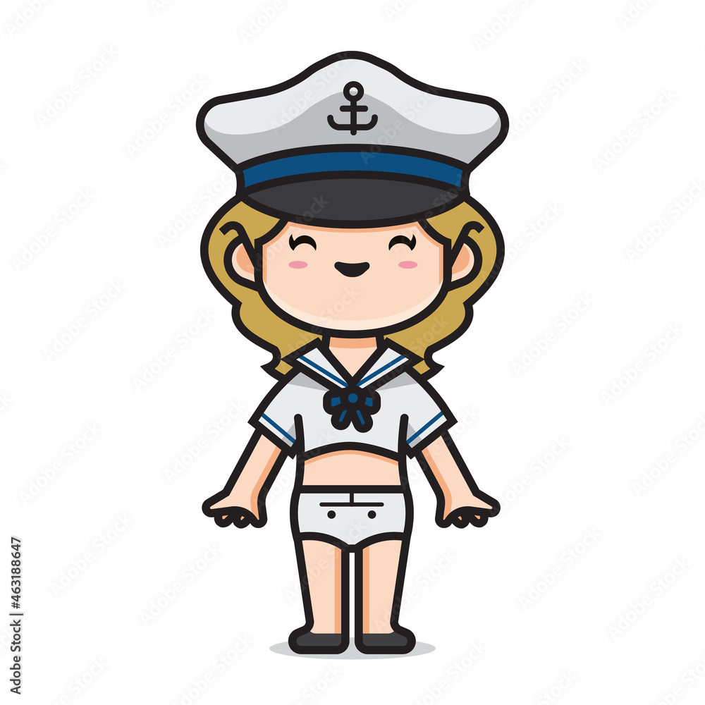 cute girl costume sailor vector cute girl costume sailor vector
