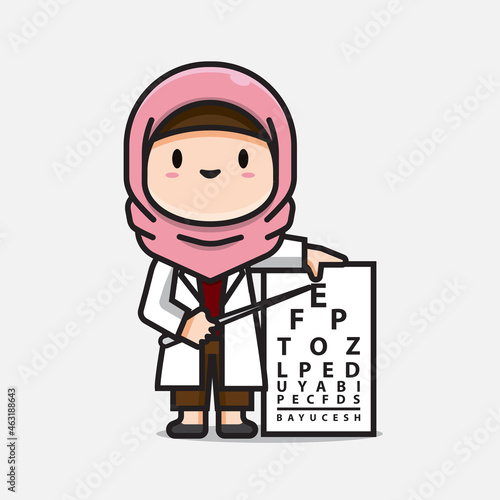 cute doctor ophthalmologists vector © bayu
