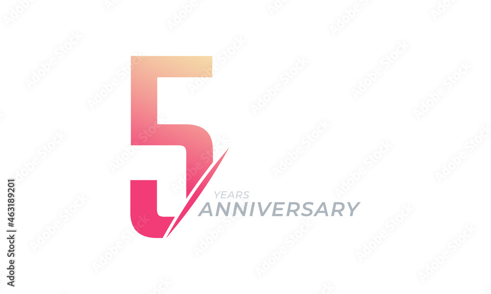 5 Year Anniversary Celebration Vector. Happy Anniversary Greeting Celebrates Template Design Illustration 5 Year Anniversary Celebration Vector. Happy Anniversary Greeting Celebrates Template Design Illustration
