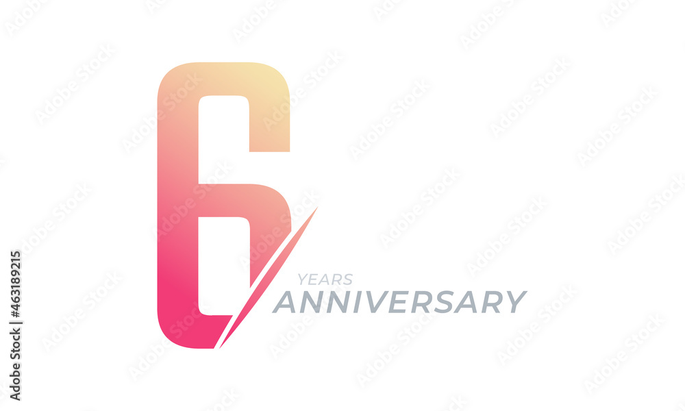 6 Year Anniversary Celebration Vector. Happy Anniversary Greeting Celebrates Template Design Illustration 6 Year Anniversary Celebration Vector. Happy Anniversary Greeting Celebrates Template Design Illustration