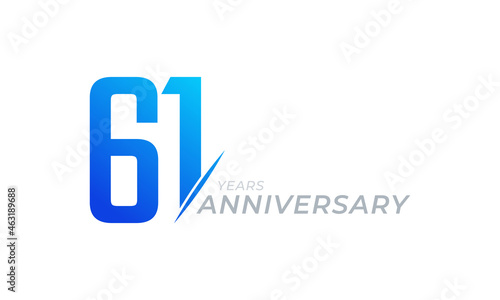 61 Year Anniversary Celebration Vector. Happy Anniversary Greeting Celebrates Template Design Illustration
