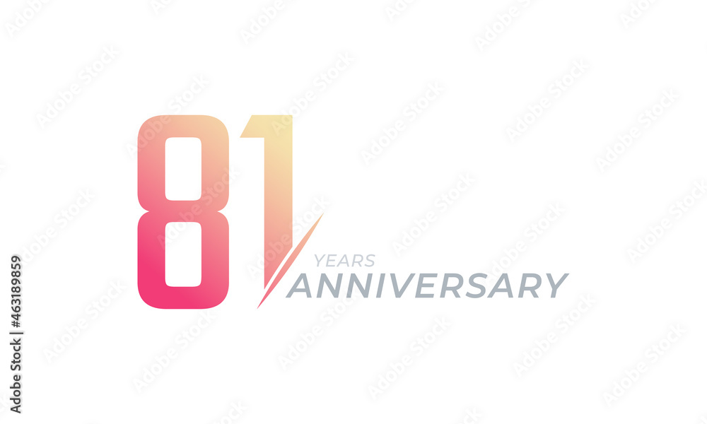 Obraz premium 81 Year Anniversary Celebration Vector. Happy Anniversary Greeting Celebrates Template Design Illustration