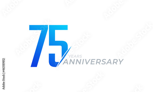 75 Year Anniversary Celebration Vector. Happy Anniversary Greeting Celebrates Template Design Illustration