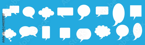Set different empty speech discussion bubble, chat sign for stock