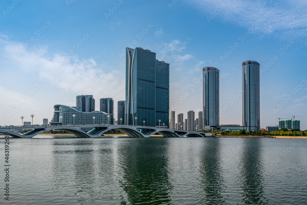 The beautiful coastline architectural landscape of Rizhao, China