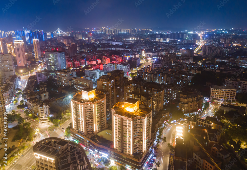 City night view of Fuzhou City, Fujian Province, China