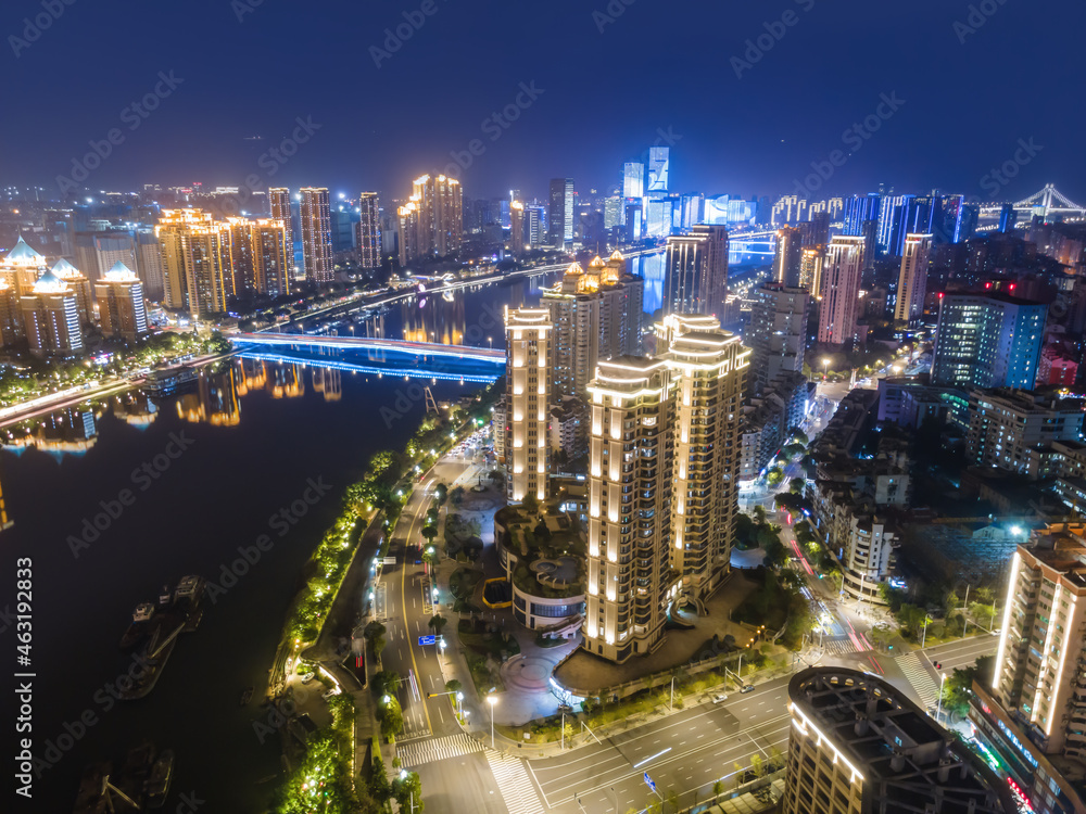 City night view of Fuzhou City, Fujian Province, China