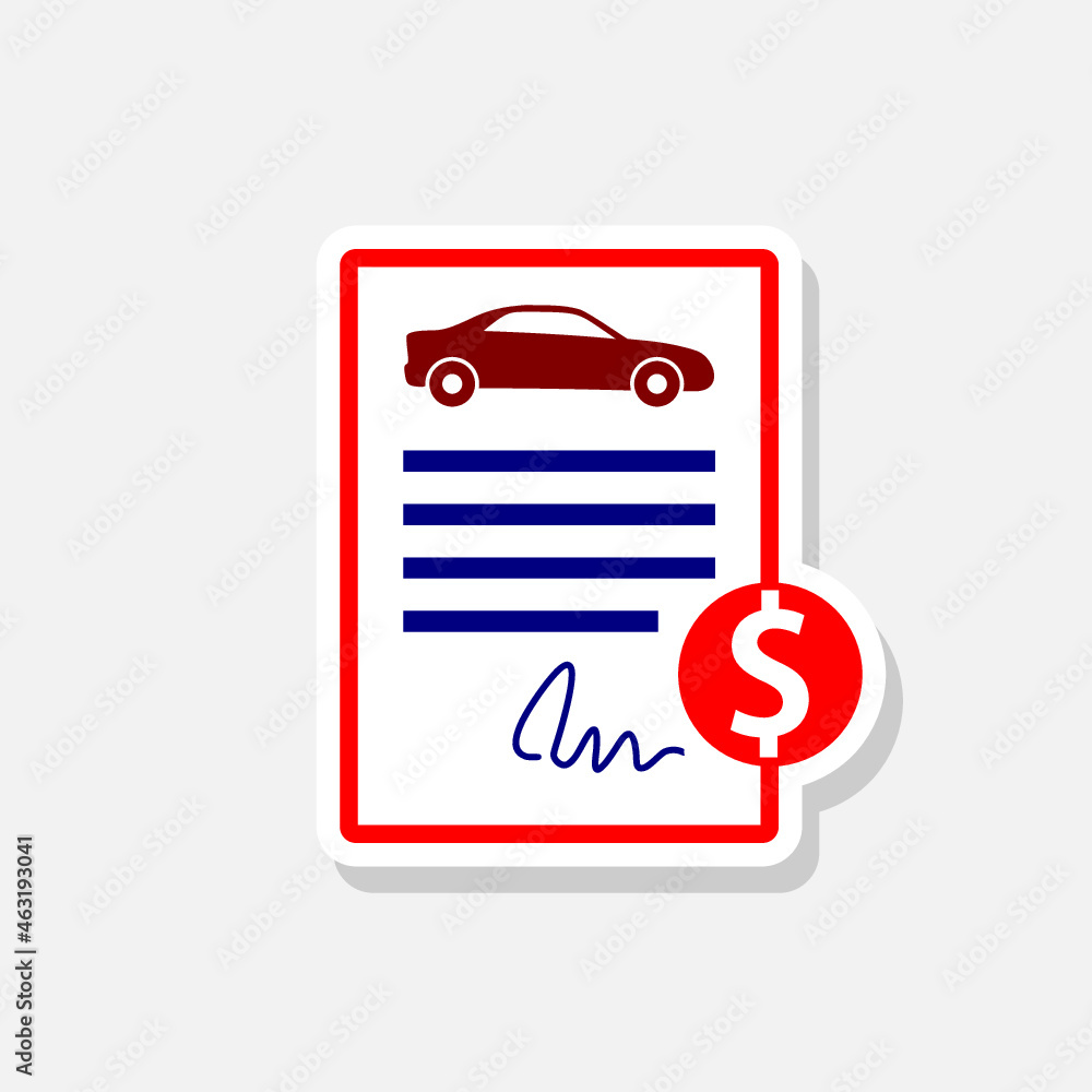 Car Loan icon sticker isolated on white background Car Loan icon sticker isolated on white background