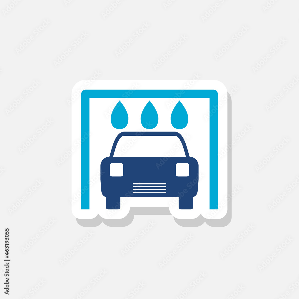Car wash sticker icon isolated on white background Car wash sticker icon isolated on white background