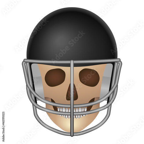 Skull with football helmet