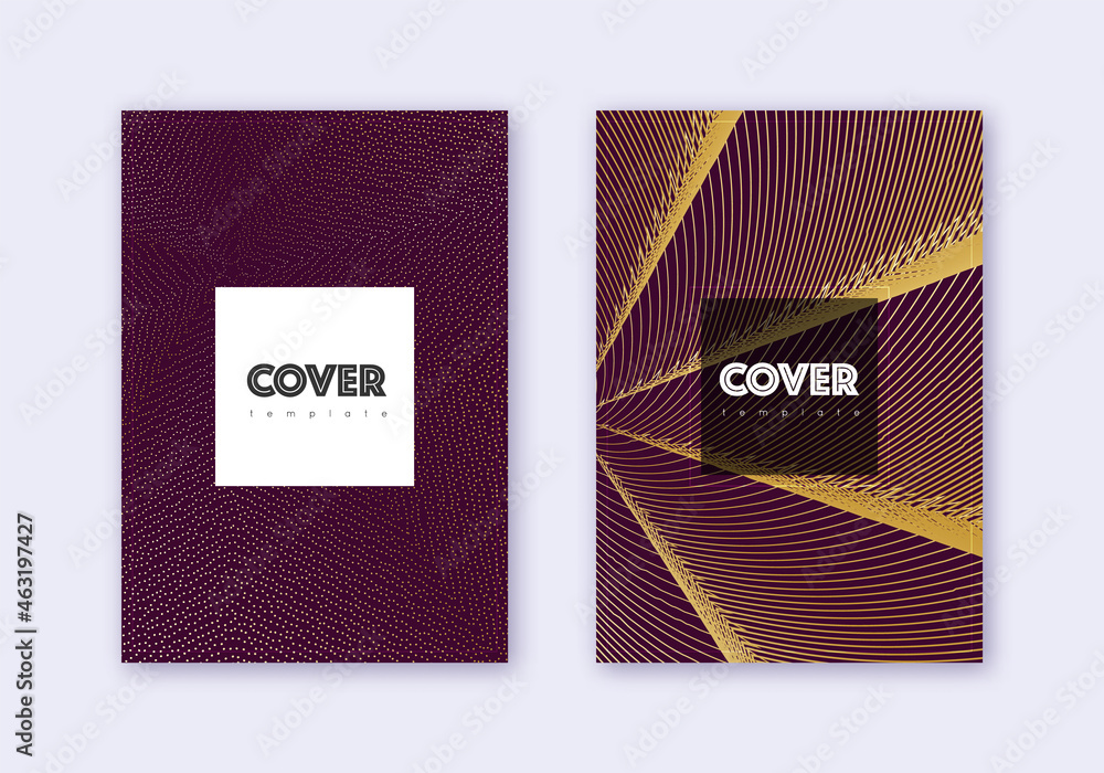 Hipster cover design template set. Gold abstract l Hipster cover design template set. Gold abstract l
