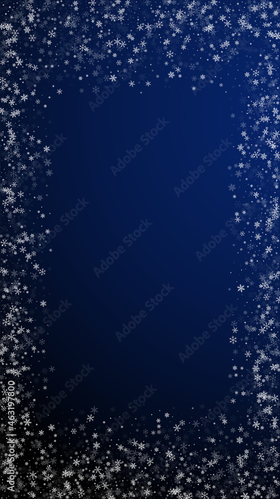 Fototapeta premium Beautiful snowfall Christmas background. Subtle fl