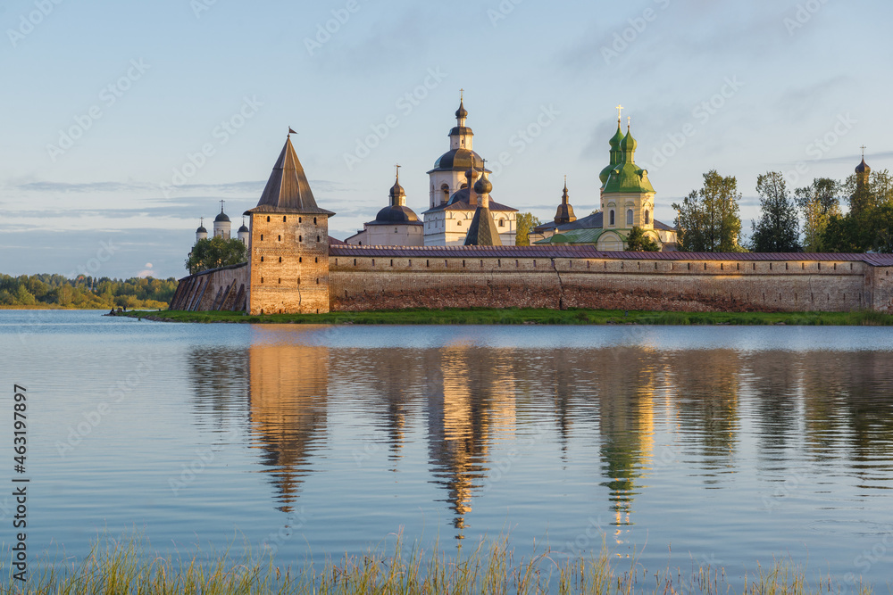 August morning at the ancient Kirillo-Belozersky monastery. Vologda region, Russia