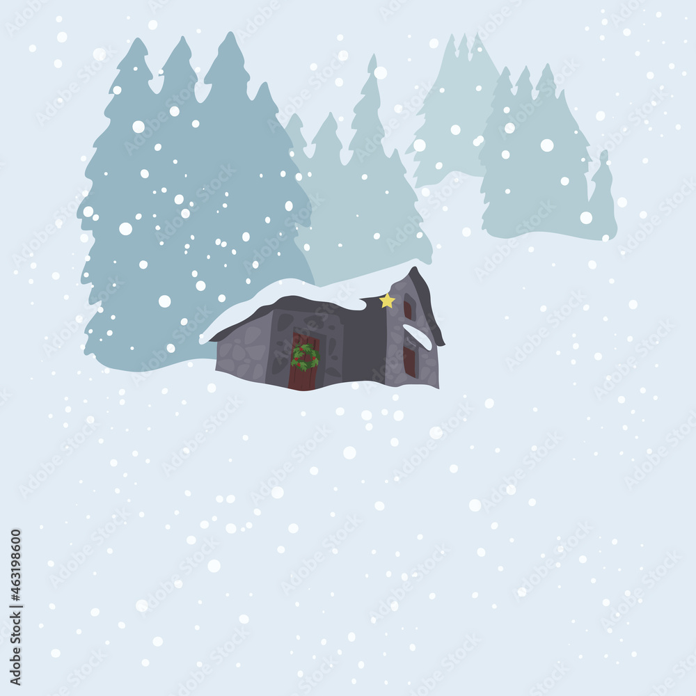 Fototapeta premium snowy christmas home