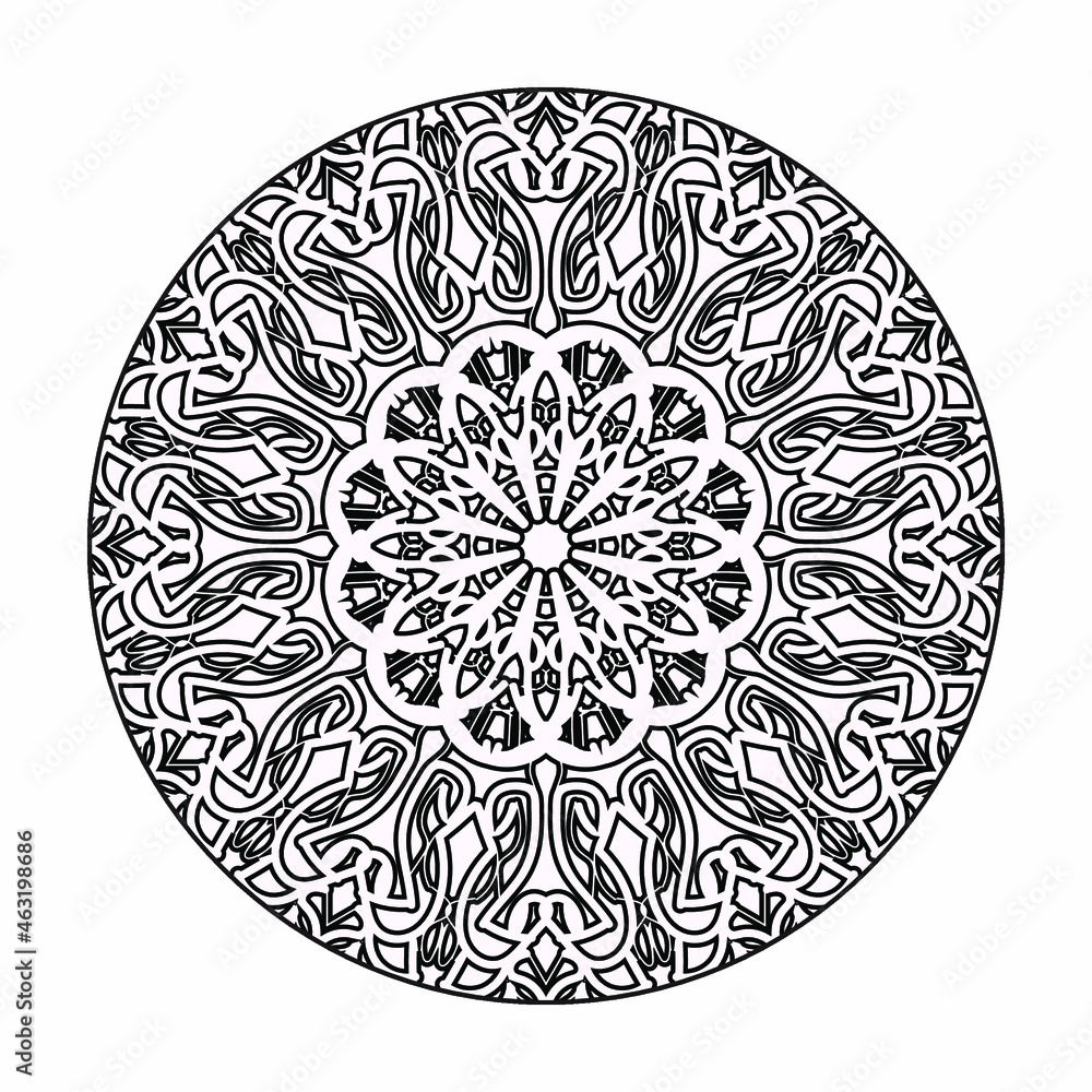 Vector round abstract circle. Luxury Mandala style.