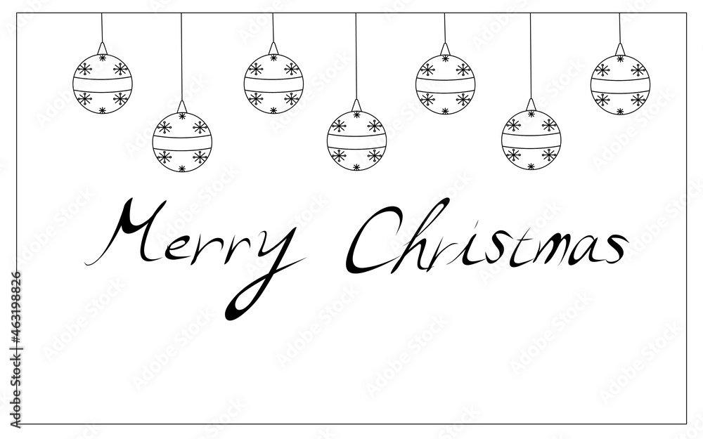 Naklejka premium クリスマスデザインイラスト白黒