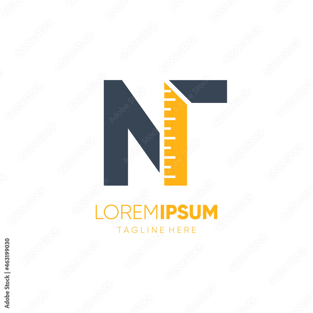 Letter N Ruler Logo Design Vector Graphic Icon Emblem Illustration Background Template Letter N Ruler Logo Design Vector Graphic Icon Emblem Illustration Background Template