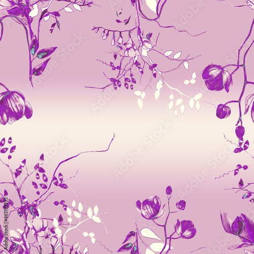 Floral pattern. Design for wallpaper  background  fabric  textile.