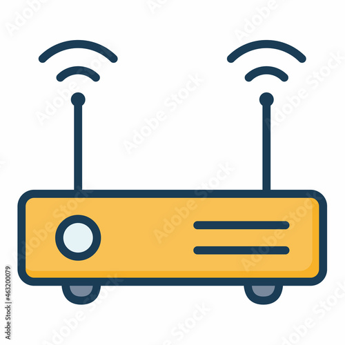 router access point wireless modem single isolated icon with filled line style