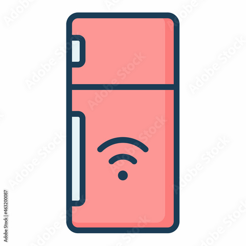 refrigerator smart fridge single isolated icon with filled line style