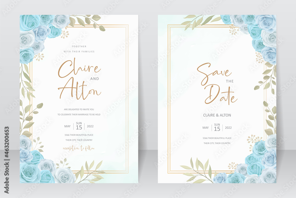 Hand drawn wedding invitation card design