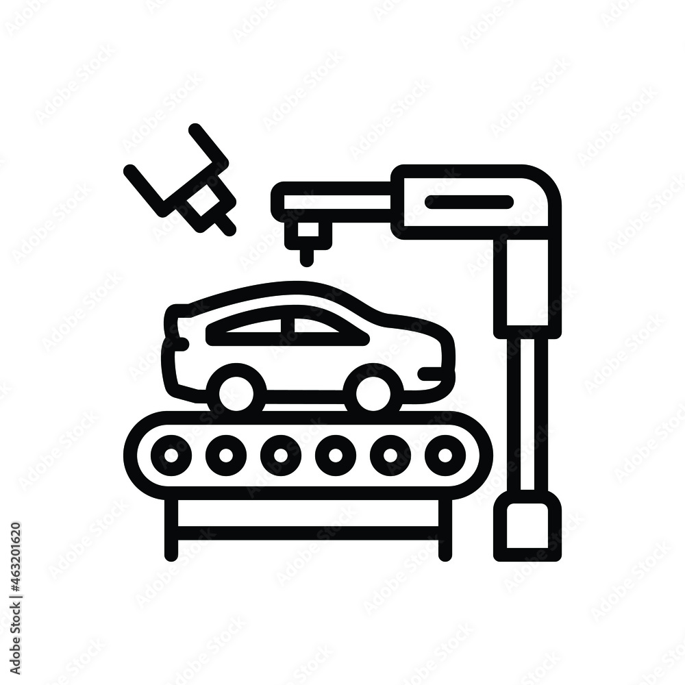 Black line icon for automotive