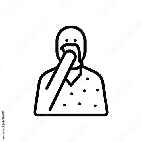 Black line icon for allergy