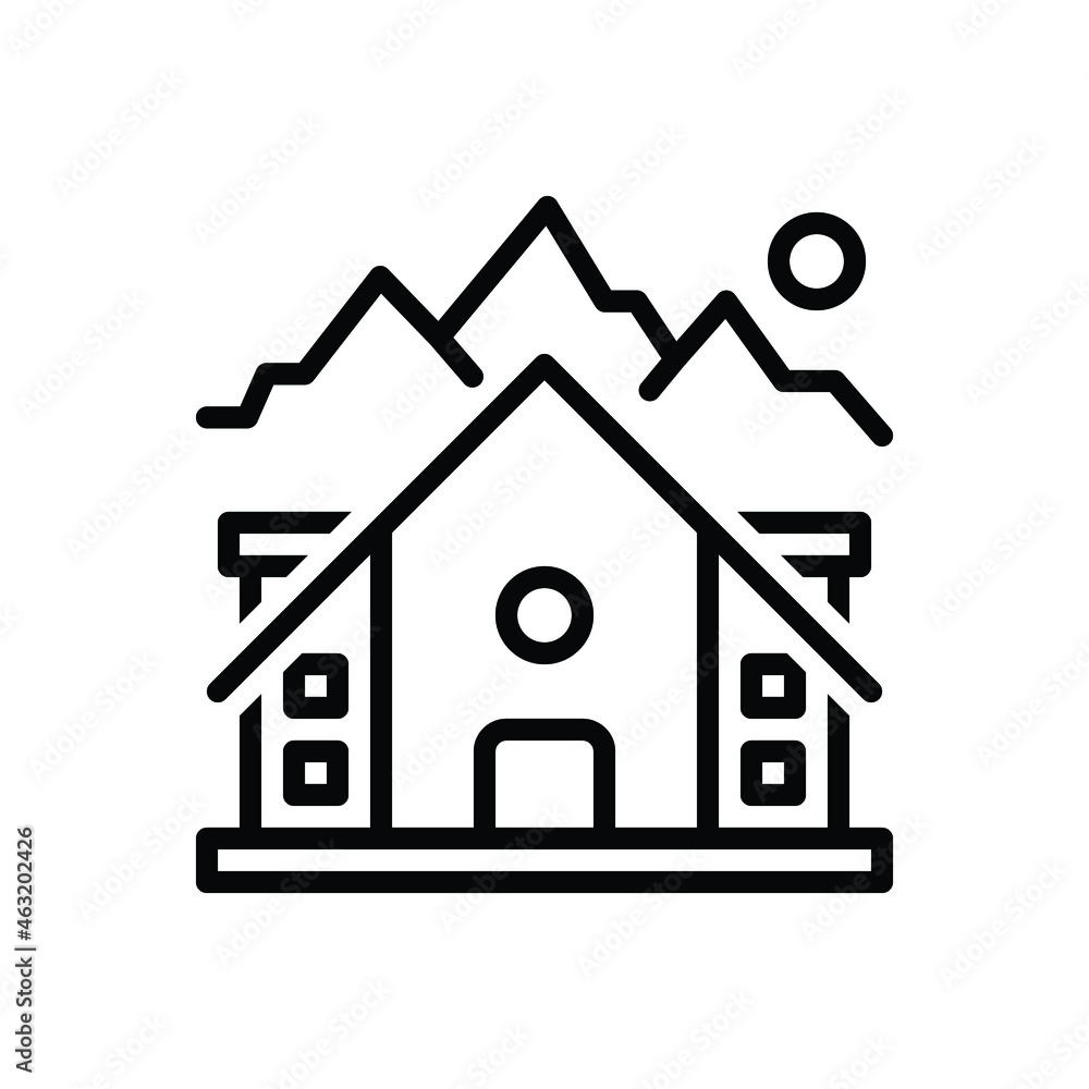 Black line icon for lodge Black line icon for lodge