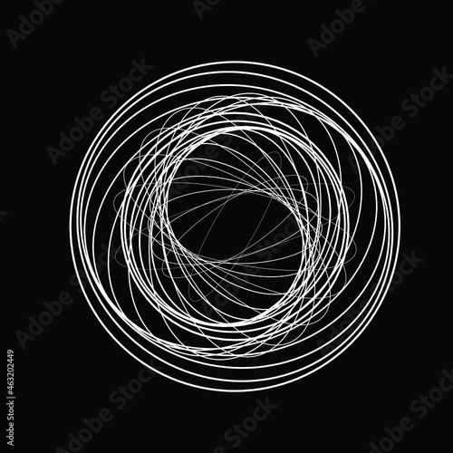 Abstract oval Lines Background with geometric circles . Vector rotating ellipse Line Design . Poster template . Concentric circles logo .Minimal art 