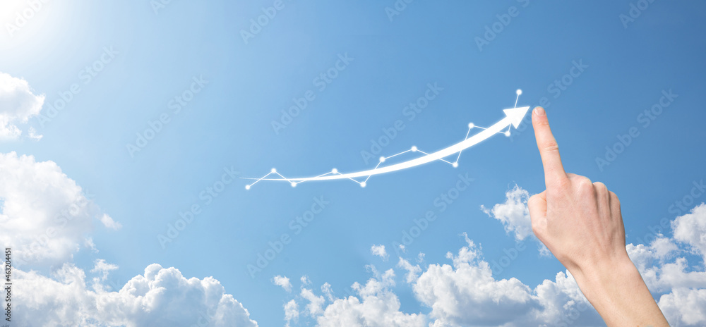 Business man holding tablet and showing holographic graphs and stock market statistics gain profits. Concept of growth planning and business strategy. Display of good economy form digital screen. Business man holding tablet and showing holographic graphs and stock market statistics gain profits. Concept of growth planning and business strategy. Display of good economy form digital screen.