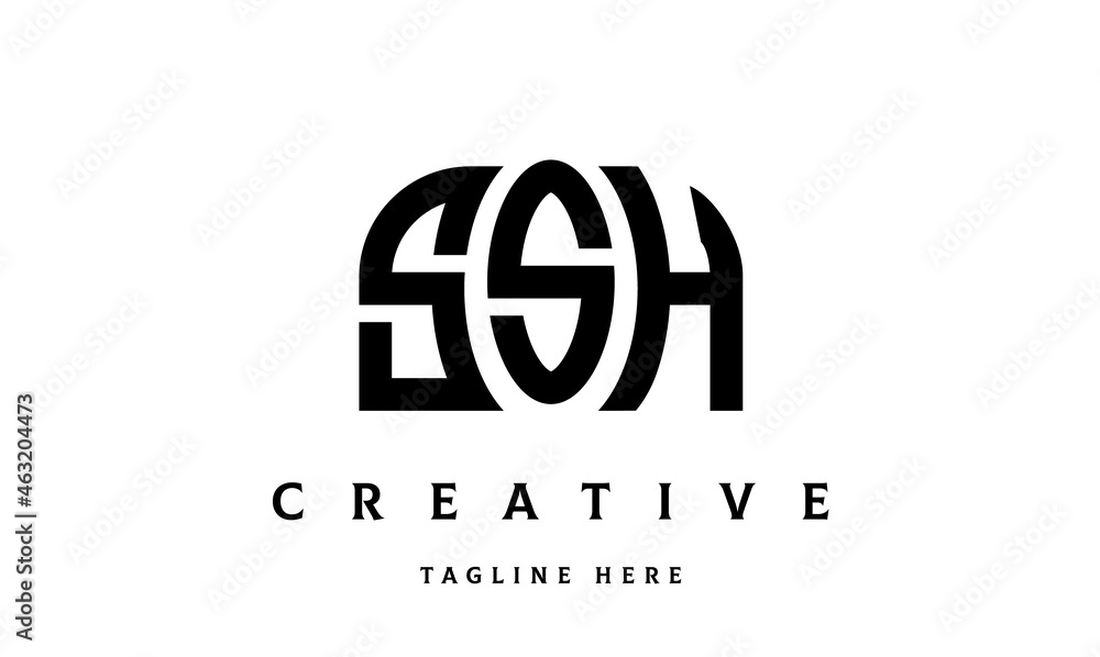 Obraz premium SSH creative three latter logo design 