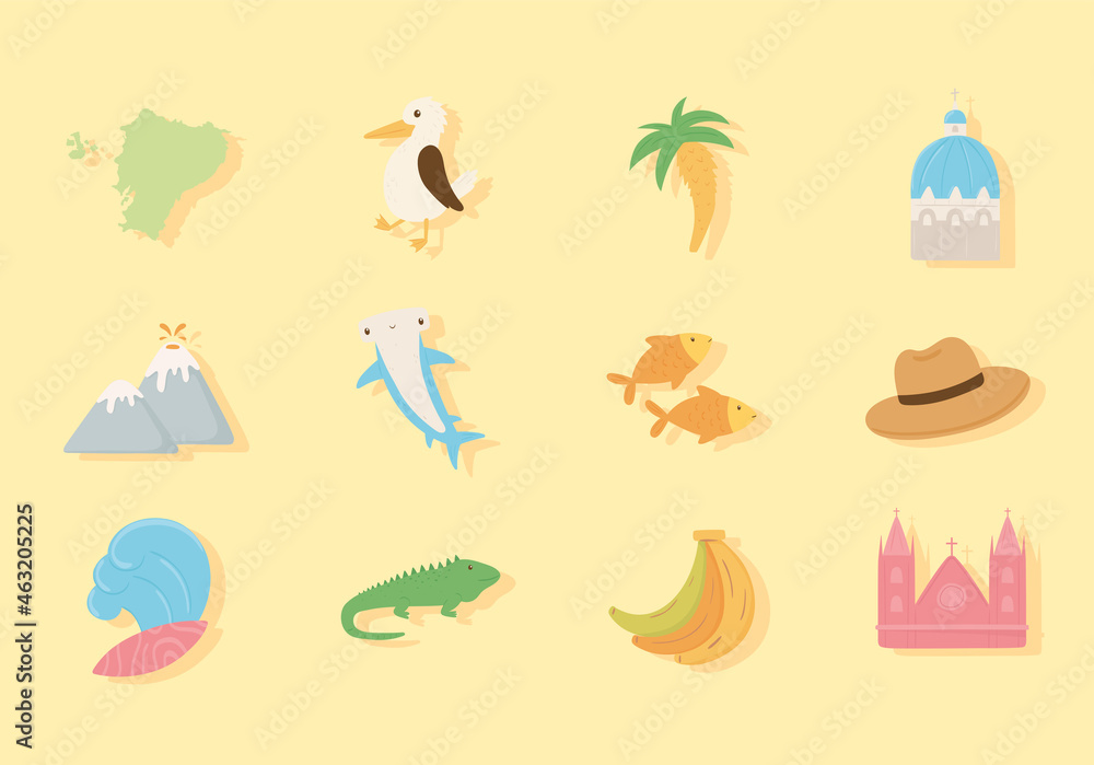 Obraz premium icons of ecuador