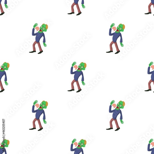 Zombie is eating brains pattern seamless background texture repeat wallpaper geometric vector