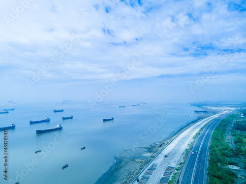 Patenga Sea Beach over Chittagong Costal Road photo