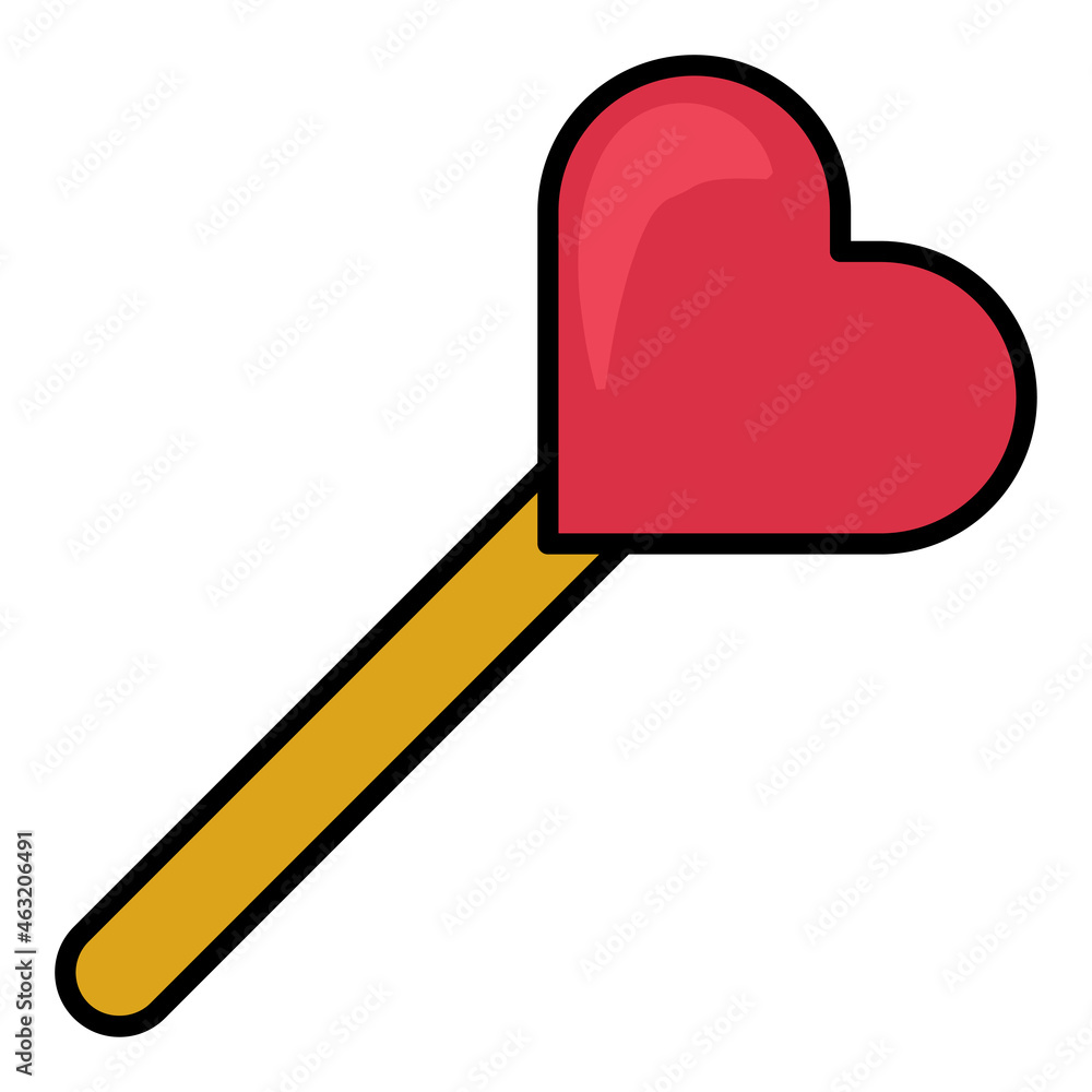 Filled outline icon for heart candy. Filled outline icon for heart candy.