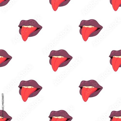 Lips with tongue pattern seamless background texture repeat wallpaper geometric vector