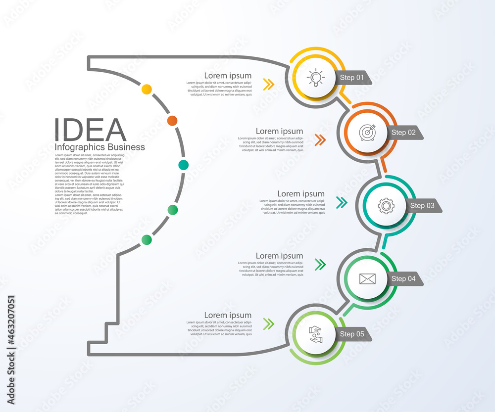 custom made wallpaper toronto digitalPresentation idea infographic business template circle colorful with 5 step