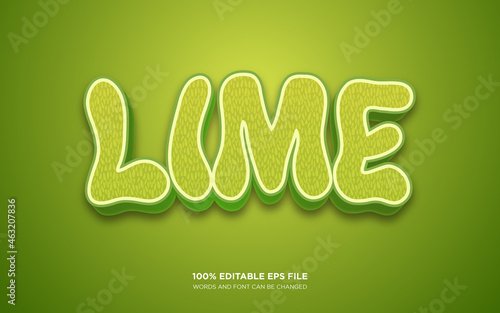 Lime 3D editable text style effect 