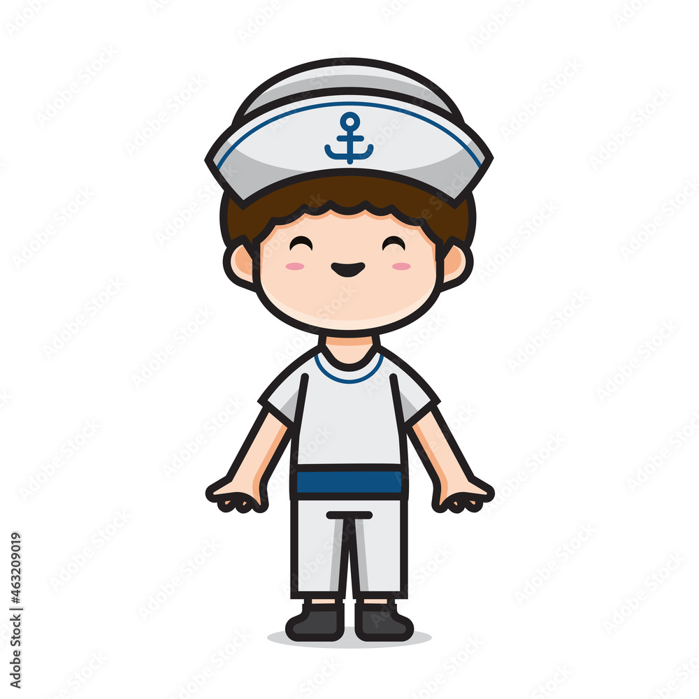 cute men costume sailor vector cute men costume sailor vector