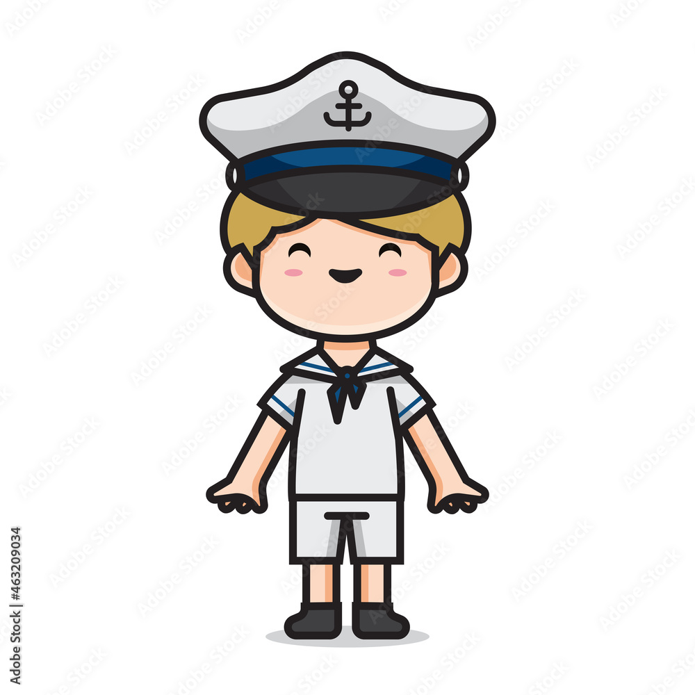 cute men costume sailor vector cute men costume sailor vector