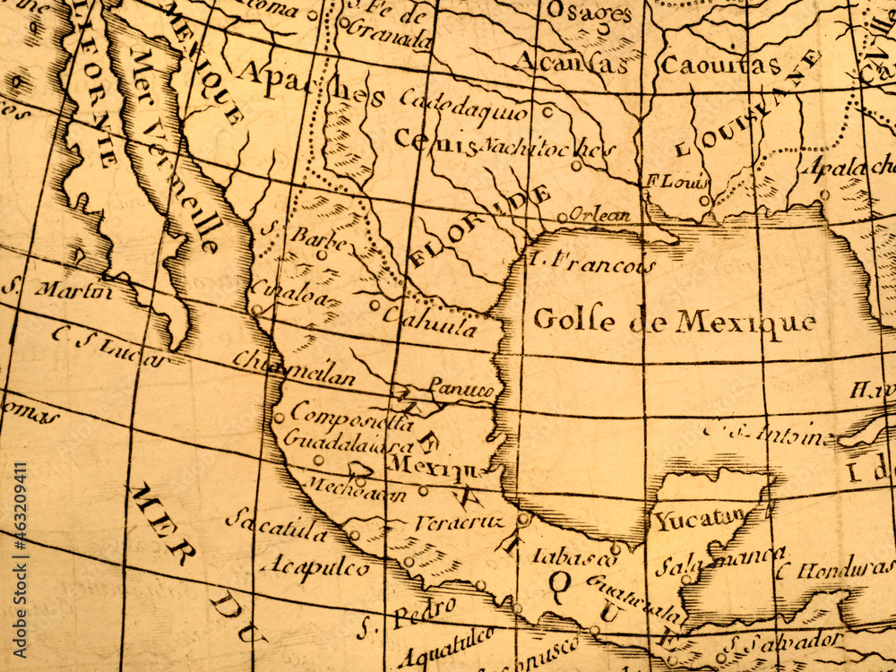 アンティークの世界地図　メキシコ