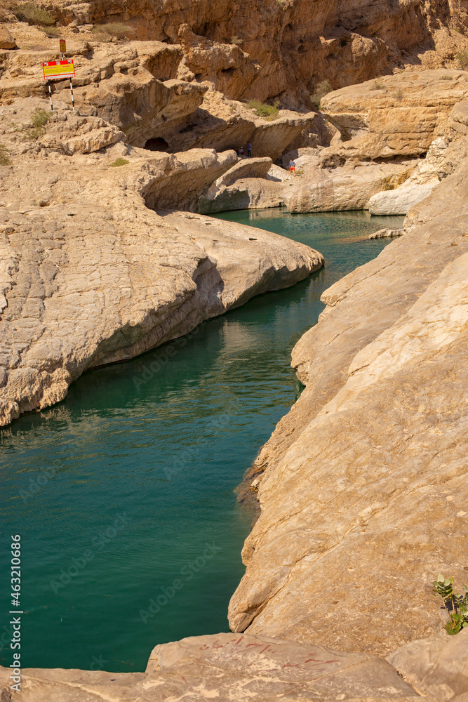 Wadi Bani Khalid oasis in Oman