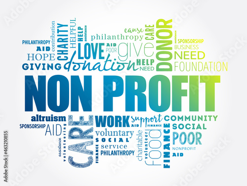 Non Profit word cloud collage, social concept background