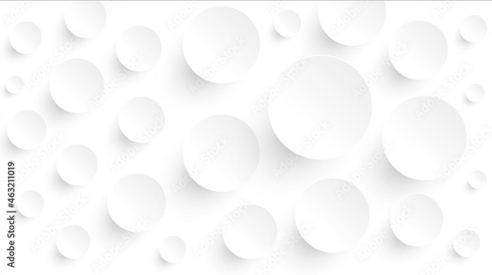 Abstract white background with 3D circles pattern, interesting white gray vector minimal 3D background illustration. Abstract white background with 3D circles pattern, interesting white gray vector minimal 3D background illustration.