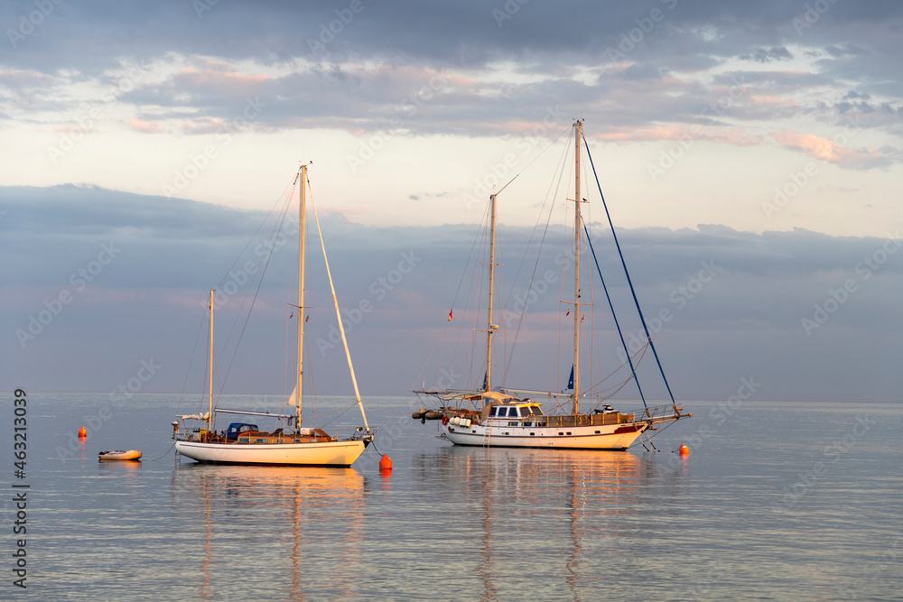 Sailing boat in Novigrad in the morning Sailing boat in Novigrad in the morning