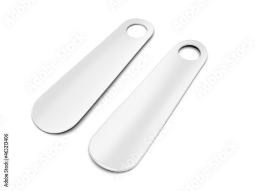 Blank Plastic Shoe Horn mockup template, 3d render illustration.