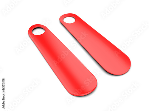 Blank Plastic Shoe Horn mockup template, 3d render illustration.